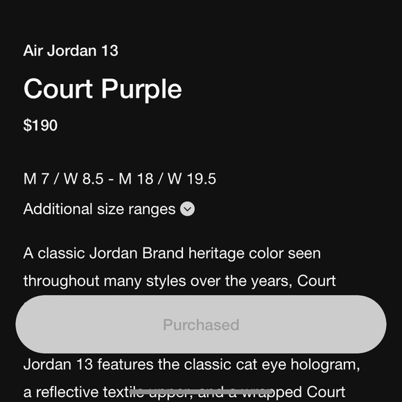 Jordan Retro 13 - Court Purple - Picture 2 of 2